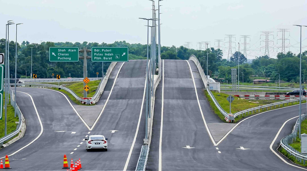 Highway interchange illustrating the JALUR Selangor road plan